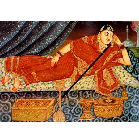 Queen Smoking A Hookah Canvas Painting