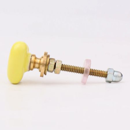 Yellow Tiny Heart Ceramic Cabinet Knobs