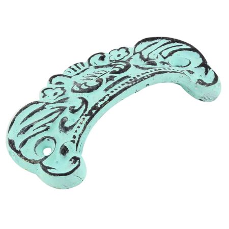 Aqua Green Distressed Vase D Pull Iron Handle