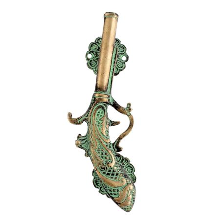 Brass Decorative Left Side Gun Shaped Door Handle