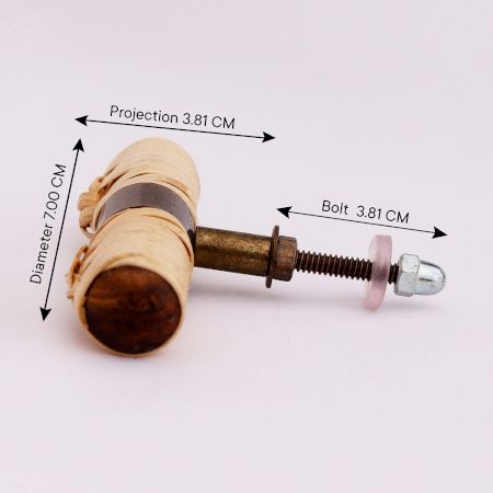 Natural Round Rattan Cabinet Knobs