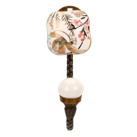 Golden Leaf Bird Square Ceramic Metal Hook Antique Fitting