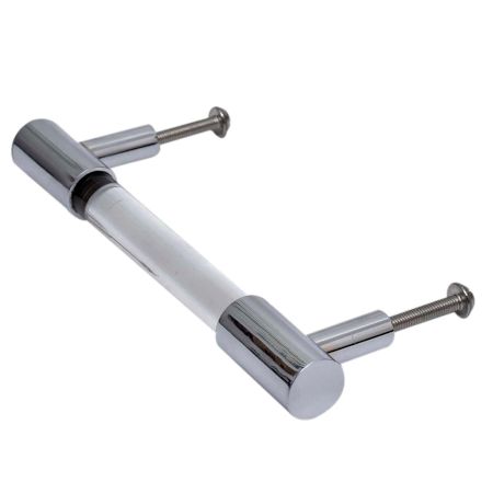 Clear Silver Small Cylinder Glass Door Handles