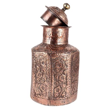 Old Copper kashmiri Storage Canister