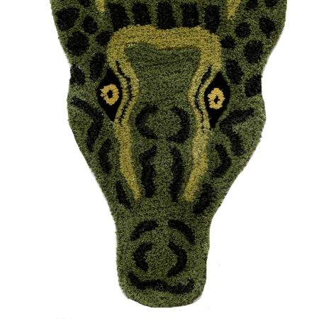 Handmade Rug Tufted Crocodile Pattern Wool Rug