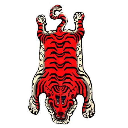 Tibetan Woolen Rug Tiger Rug for Meditation and Yoga