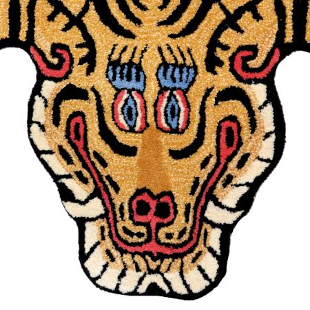 Hand Tufted Rug Tiger Skin Wool Rug from Tibet