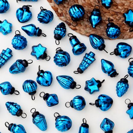 25 Pieces Turquoise Tiny Christmas Ornaments