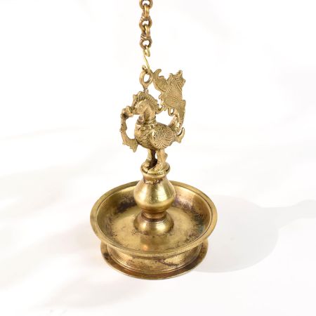 Brass Peacock Thoku Villaku Hanging Diya