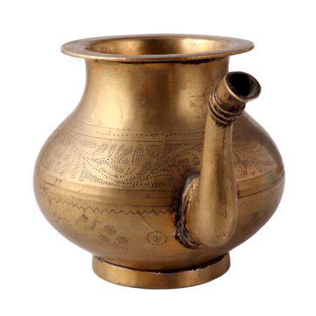 Engraved Brass Holy Water Pot
