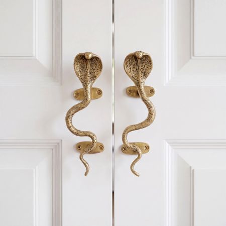 Antique Brass Cobra Door Pull Handle -1 Pair