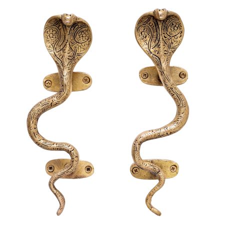 Antique Brass Cobra Door Pull Handle -1 Pair