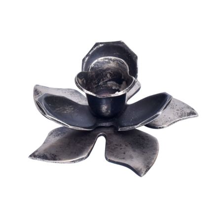 Silver Iron Blooming Lotus T-lite Holder