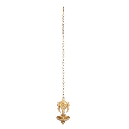 Golden Brass Hanging Oil Lamp for Decor