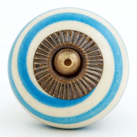 Old Turquoise Striped Knob
