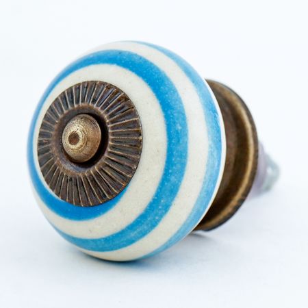 Old Turquoise Striped Knob