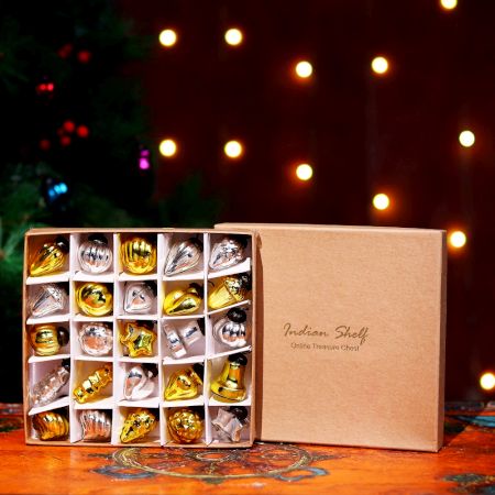 25 Pieces Silver and Golden Christmas Tree Ornaments