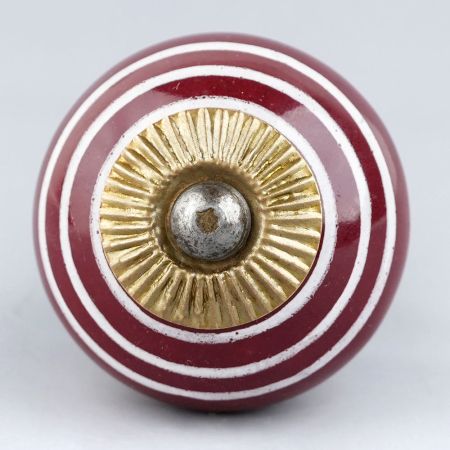 Cherry White Striped Knob