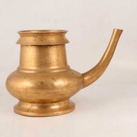 Golden Finish Brass Water Pot with Spout for DÃ©cor