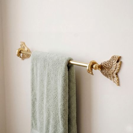 Modern Premium Brass Towel Hanger in Golden Finish