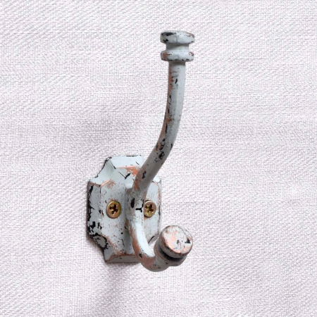 Antique Iron Double Prong Coat Hooks for Wall