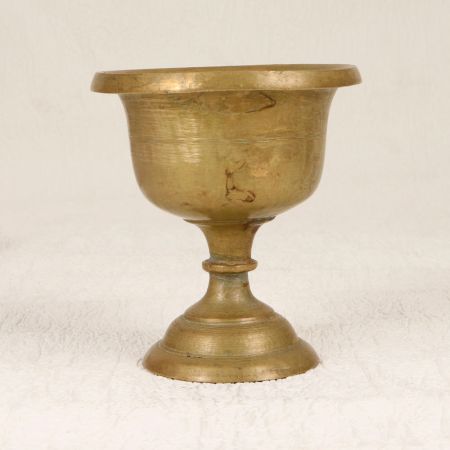 Vintage Handmade Brass Kumkum Tilak Cup for Decor
