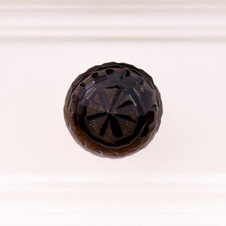 Smoky Round Patterned Glass Knob