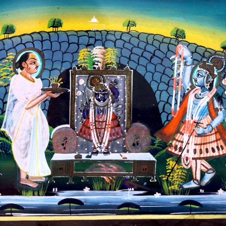 Vintage Paper Painting of Lord Krishna for Home Decoration
