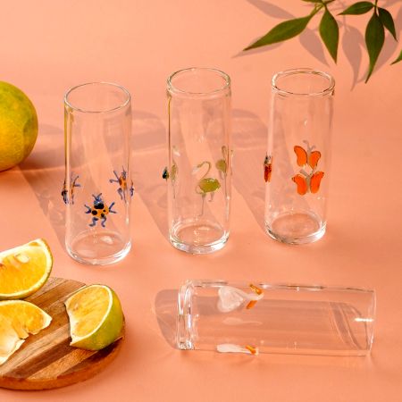 Transparent Shot Glasses for Home Decor in Set of 4