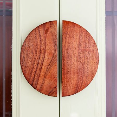 Modern Handmade Natural Wooden Door Large Handles 1 Pair (6 Inch)