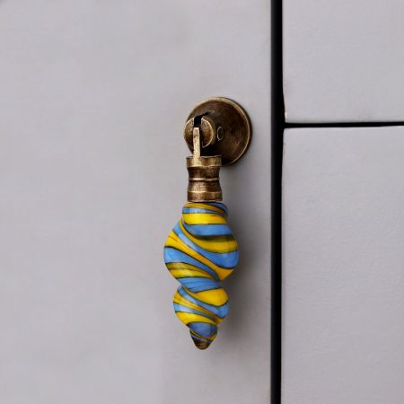 Handcrafted Multicolor Glass Pull Teardrop Drawer Knob