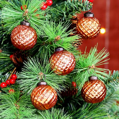 12 Pieces Modern Glass Christmas Hanging Ornaments