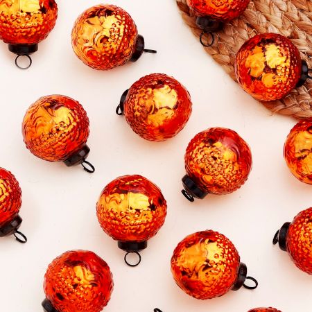 12 Pieces Amber Glass Christmas Ornaments