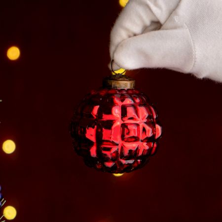 6 Pieces Modern Multicolor Coloured Glass Christmas Ornaments