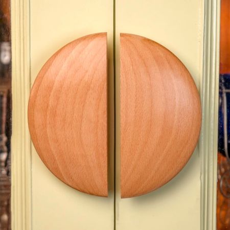 Wooden Natural Door Large Handles Pack of 1 Pair (6 Inches)