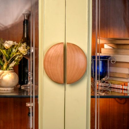 Wooden Natural Door Large Handles Pack of 1 Pair (6 Inches)