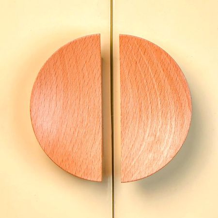 Decorative Natural Wooden Door Handles (Medium Size) Pack of 2 Pieces