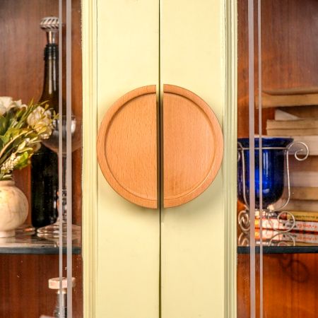 Natural Wooden Door Handles (Large Size) Pack of 2 Pieces (6 Inch)