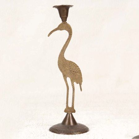 Beautiful Bird Candle Holder Made of High-Quality Brass
