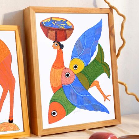 Beautiful Artwork of Gond Art by Padma Shri Awardee Durgabai Vyam
