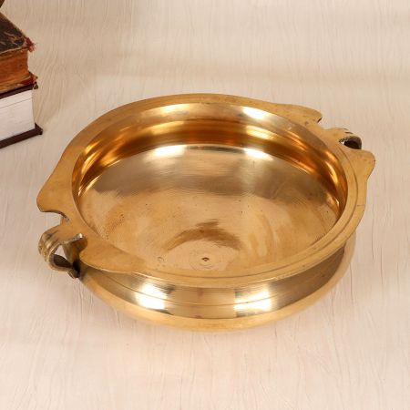 Traditional Handcrafted Premium Brass Urli in Shiny Golden Finish