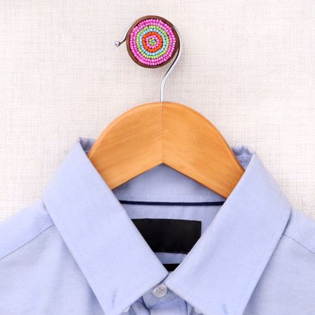 Pink Button Wooden Wall Hook