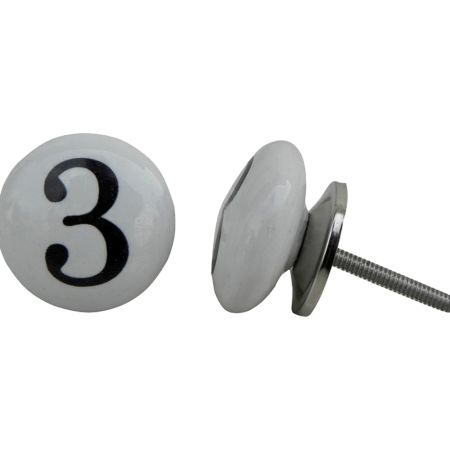Number Ceramic Knob -3
