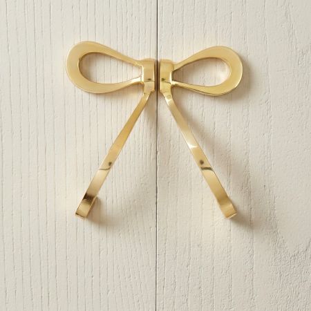 Golden Brass Bow Cabinet Door Handle 1 Pair (Large Size)