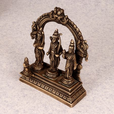 Vintage Antique Finish Brass Ram Darbar for Prayer Room