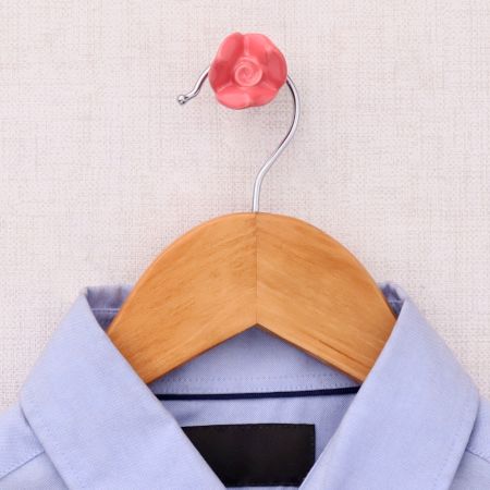 Pink Small Rose Ceramic Wall Hook