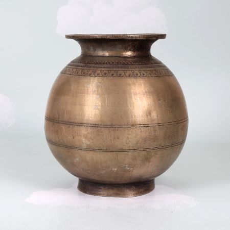 Himalayan Art Vintage Brass Flower Pot for Indoor Decoration