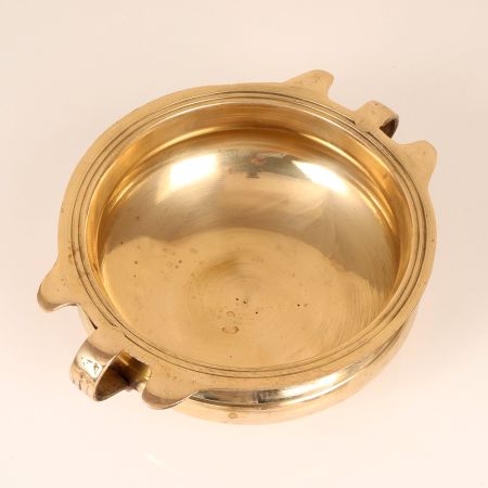 Shiny Golden Brass Handmade Urli in South Indian Art