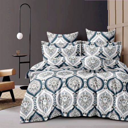 Fine Quality Glace Cotton Soft Non Fitted Double Bedsheet Set with 2 Pillow Covers | 230 x 250 cm