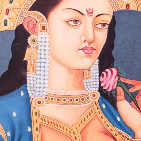 Beautiful Lady Canvas Painting on Board for Decoration